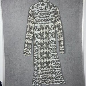 Free People‎ Women’s Sz S Cardigan Western Oversized Linen Blend